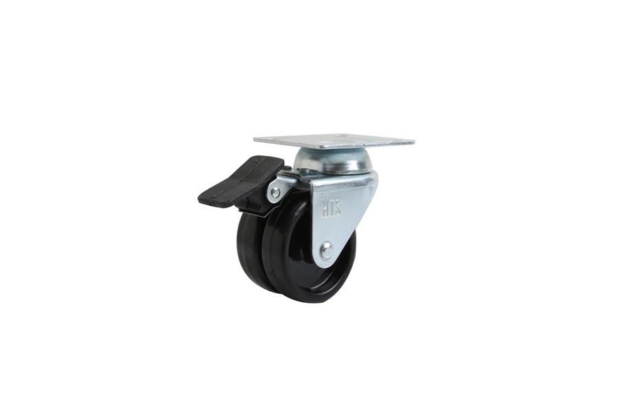 HTS Caster | Double Pulley Disc Caster With Brake In 50*20- Furniture Caster